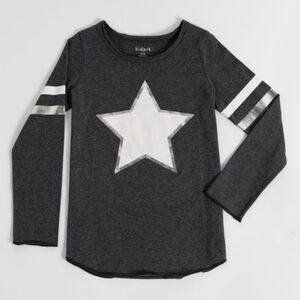 KidPik Girls Foil Long Sleeve Graphic Icon Football Tee XL 14